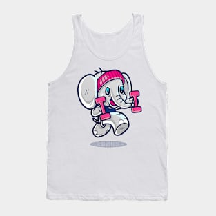 Exercising Elephant Tank Top